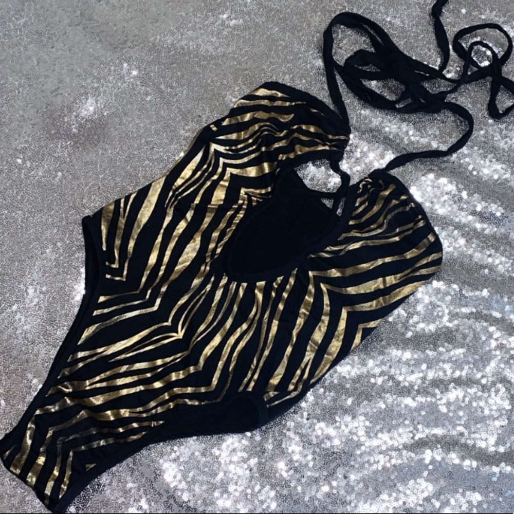 One piece gold and black